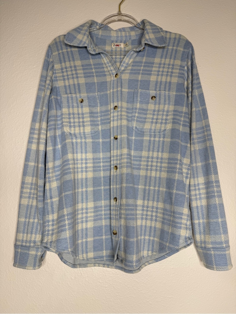 Faherty Legend Seater Light Blue Plaid Button-Down Shirt XS